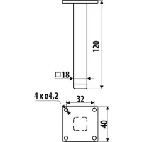 Gamet - Nóżka - 120mm - Zwart Strukturaal