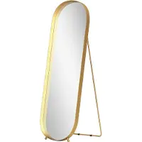 Youjia Spiegel voor het hele lichaam met metalen frame, 160 x 50 cm, goudkleurig frame, geschikt voor woonkamer of slaapkamer