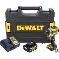DeWalt DCF 860 M1T accu-slagmoersleutel 18 V 282 Nm 1/4" borstelloos + 1x accu 4,0 Ah + oplader + TSTAK