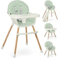 Nukido 700702 Eetstoel Lilo met verstelbare tafel, 3-in-1, mintgroen