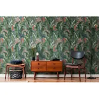 Living Walls Drawn Into Nature - Blauw - Planten Behang - 394352