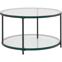 Wohnling Salontafel glas en metaal rond 80 cm