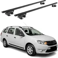 Aurilis Draagrek bagagedrager voor Dacia Logan MCV stationwagen, modeljaren 2007-2020, aluminium, zwart, met 2x ABE-certificaat