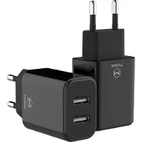 Cofi1453® Mcdodo 2x USB-wandlader, 2.4A, snellader, netvoeding voor telefoons, zwart