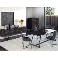 AEA Esszimmer Set 7tlg Luxus Esstisch 4x Stühle Design Kommode Sideboard