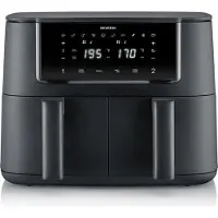 Severin Friteuse zonder olie Airfryer FR2463, 8 liter capaciteit, dubbele kamer, 10 programma's, 2600W