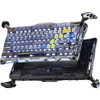 Gravastar Mercury K1 Pro, draadloos mechanisch toetsenbord, gaming, ANSI US-layout, 2,4 GHz en Bluetooth, kleur: Interstellar Silver