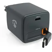 Ginza.se WCHARC65WBK compacte 65W GaN USB‑C wandlader met intrekbare kabel