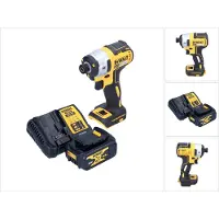 DeWalt Boormachine + slagboor, DCF 887 M1 Accu-slagmoersleutel 18 V 205 Nm 1/4" Borstelloos + 1x accu 4.0 Ah + lader (Oplaadbare batterij)