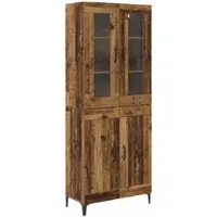 vidaXL Highboard Oud Hout 69,5 x 34 x 180 cm Bewerkt hout
