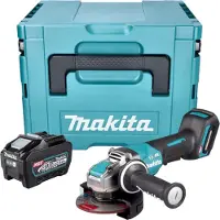 Makita GA 047 GT101 Accu haakse slijper 40 V max. 125 mm X-LOCK Brushless + 1x oplaadbare accu 5.0 Ah + Makpac - zonder lader
