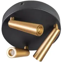 Expo ETH Barry Spot led 3x3w 2700k rond zwart+mat messing