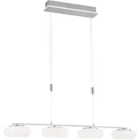 Paul Neuhaus Slimme hanglamp Q-Etienne, dimbaar, alu / grijs / zink, Woon-/ Eetkamer, metaal, Modern, Slimme hanglamp