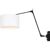 Steinhauer Wandlamp prestige chic 8120 zwart kap wit linnen