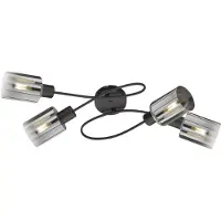FISCHER&HONSEL GMBH Plafondlamp Iska, dimbaar, zwart, Woon-/ Eetkamer, metaal, plafondlamp