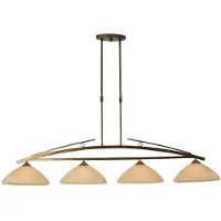 Masterlight Eetkamer Hanglamp Bolzano 4 Lichts Bronsbruin