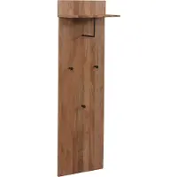 MCW garderobe paneel MCW-P55, wandgarderobe garderobe, massief houten legplank haken 135x42x22cm, eikenhout