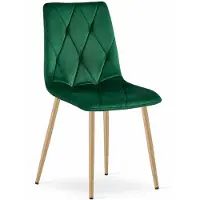 Leobert Eetkamerstoel LIBRA Groen – Houtlook Metalen Poten, Modern Velvet Bekleding, Ergonomisch Design, Max. 120 kg