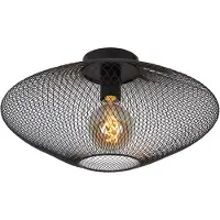 Lucide MESH - Plafonnière (Plafondlamp) - Ø 45 cm - 1xE27 - Zwart