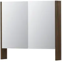 Ink SPK3 Spiegelkast 2 Deuren - 80x74cm - Fineer Chocolate - Spiegels, Spiegelkasten - 8718835090289