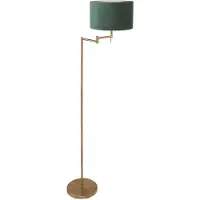 Mexlite Bronskleurige vloerlamp Bella 3872BR met groen fluweelachtige kap