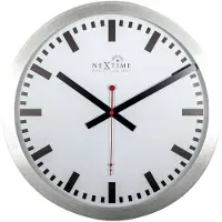 Nextime Station Radio Controlled (DCF) – Wandklok – 35 cm – Aluminium – Wit