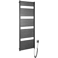Aqualine - Radiator TONDI-E 60x169 cm, 800W, zwart mat DE496T