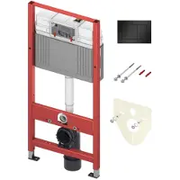 Tece TECEbase - Voorwandinstallatie voor hangend toilet, met Base reservoir, inclusief drukknop en geluidsisolatie, bouwhoogte 1,12 m, mat zwart 9400414