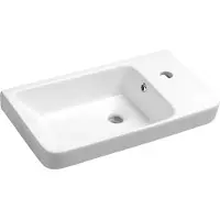 Sapho - Luxa wastafel 55x30 cm, 1 kraangat, wit 11054