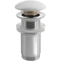 Sapho Wastafelafvoer 5/4", klikwaste, keramische stop, 10-50mm, wit