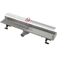 Alca - Douchegoot Fit and Go Wall 85 cm, incl. rooster, roestvrij staal APZ23-DOUBLE9-850