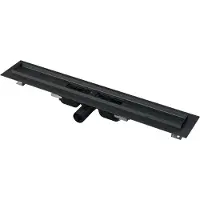 Alca - Douchegoot 85 cm, met rand voor geperforeerd rooster, mat zwart APZ101BLACK-850