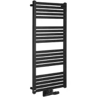 Bruckner Grunt Badkamerradiator 50x105cm, middenaansluiting, mat zwart