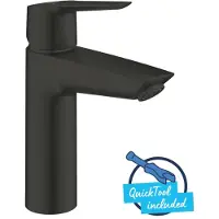 GROHE QuickFix Start - Wastafelkraan met afvoergarnituur Push-Open, mat zwart 242042432