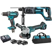 Makita Gereedschap - 3-delige ACCU gereedschapset, accu's en opladers DLX3078TX1