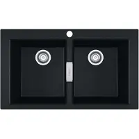 Franke Sirius 2.0 - Tectonite spoelbak S2D 620-86, 86x50 cm, zwart 143.0637.161