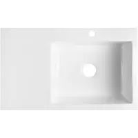 Sapho Avoria Keramische spoelbak met afdruipvlak, 86x51cm, wit