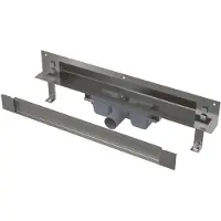 Alca - Afvoersysteem Spa 105 cm, voor wandmontage, deksel om tegels in te voegen, roestvrij staal APZ5-TWIN-1050