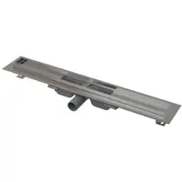 Alca - Douchegoot Low 65 cm, met rand voor geperforeerd rooster, roestvrij staal APZ101-650