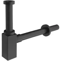 Sapho Wastafelsifon 5/4", afvoer 32mm, vierkant, mat zwart