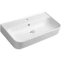 Isvea - Wastafel Sistema U, 70x38 cm, met 1 kraangat, wit 10PL53070
