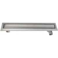 Aqualine Pavino RVS douchegoot met betegelbaar rooster, L-760, DN50