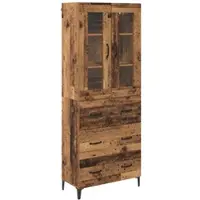 vidaXL Highboard Oud Hout 69,5 x 34 x 180 cm Bewerkt hout