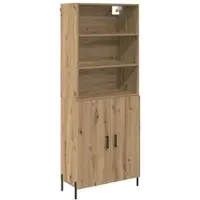 vidaXL Hoge kast Artisan Eiken 69,5 x 32,5 x 180 cm Bewerkt hout