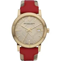 Burberry BU9017 Dameshorloge The City Check Gouden kast dameshorloge