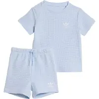 Adidas Originals Set 'REGULAR WAFFLE SHORT T-SHIRT' lichtblauw / wit