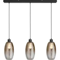 Masterlight Glazen hanglamp Olive 3x Ø 18,5cm - zwart
