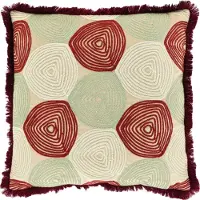 Unique living Sierkussen Sem Rood / Groen / Crème 45 X 45 Cm