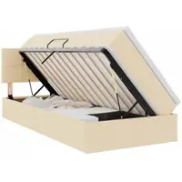 vidaXL Opbergbed met matras met hoofdeinde Crème 100 x 200 cm fluweel