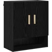 vidaXL Wandkast 60 x 31 x 70 cm Bewerkt hout Zwart Eiken